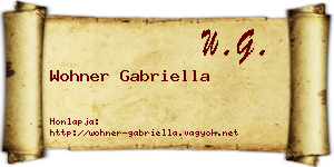 Wohner Gabriella névjegykártya